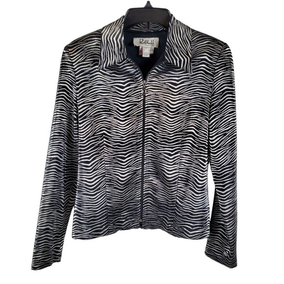 Vintage Joseph Ribkoff Trends Metallic Collared Long Sleeves Retro Blazer Size 8 - Picture 1 of 9